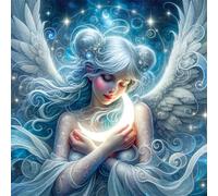 Umfarvt 5D Moon Angel Diamond Painting Kits for Adults Kids,DIY Round Full Drill diamond art painting kits,Canvas Embroidery Diamond Art Craft for Home Wall Decor 100x100cm