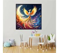 Umfarvt 5D Moon Phoenix Diamond Painting Kits for Adults Kids,DIY Square Full Drill diamond art painting kits,Canvas Embroidery Diamond Art Craft for Home Wall Decor 20x20cm