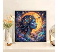 Umfarvt 5D Moon Woman Diamond Painting Kits for Adults Kids,DIY Round Full Drill diamond art painting kits,Canvas Embroidery Diamond Art Craft for Home Wall Decor 60x60cm