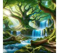 Umfarvt 5D Moss Tree Diamond Painting Kits for Adults Kids,DIY Round Full Drill diamond art painting kits,Canvas Embroidery Diamond Art Craft for Home Wall Decor 50x50cm