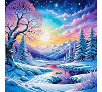 Umfarvt 5D Mundo nevado Diamond Painting Kit Completo,diamond painting Art kit para Adultos,DIY Square Cristal Pintura de Diamante Bordado Punto de Cruz Manualidades para Decor Hogar 30x30cm