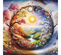 Umfarvt 5D Natural Scenery Diamond Painting Kits for Adults Kids,DIY Round Full Drill diamond art painting kits,Canvas Embroidery Diamond Art Craft for Home Wall Decor 40x40cm