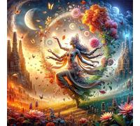 Umfarvt 5D Nature Dancer Diamond Painting Kits for Adults Kids,DIY Round Full Drill diamond art painting kits,Canvas Embroidery Diamond Art Craft for Home Wall Decor 50x50cm