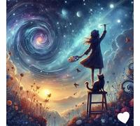 Umfarvt 5D Night Sky Painter Diamond Painting Kits for Adults Kids,DIY Round Full Drill diamond art painting kits,Canvas Embroidery Diamond Art Craft for Home Wall Decor 40x40cm