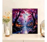 Umfarvt 5D Night Tree Diamond Painting Kits for Adults Kids,DIY Round Full Drill diamond art painting kits,Canvas Embroidery Diamond Art Craft for Home Wall Decor 40x40cm