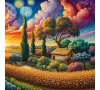 Umfarvt 5D Orchard Farm Diamond Painting Kits for Adults Kids,DIY Square Full Drill diamond art painting kits,Canvas Embroidery Diamond Art Craft for Home Wall Decor 70x70cm