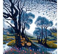 Umfarvt 5D Ornamental Trees Diamond Painting Kits for Adults Kids,DIY Square Full Drill diamond art painting kits,Canvas Embroidery Diamond Art Craft for Home Wall Decor 50x50cm