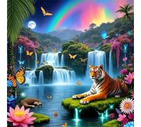 Umfarvt 5D Paisaje natural Diamond Painting Kit Completo,diamond painting Art kit para Adultos,DIY Round Cristal Pintura de Diamante Bordado Punto de Cruz Manualidades para Decor Hogar 30x30cm