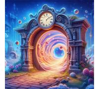 Umfarvt 5D Palacio del Tiempo Diamond Painting Kit Completo,diamond painting Art kit para Adultos,DIY Round Cristal Pintura de Diamante Bordado Punto de Cruz Manualidades para Decor Hogar 50x50cm