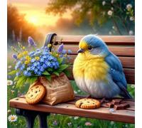 Umfarvt 5D Parque Aves Sol Diamond Painting Kit Completo,diamond painting Art kit para Adultos,DIY Round Cristal Pintura de Diamante Bordado Punto de Cruz Manualidades para Decor Hogar 50x50cm