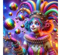 Umfarvt 5D Payaso glamoroso Diamond Painting Kit Completo,diamond painting Art kit para Adultos,DIY Square Cristal Pintura de Diamante Bordado Punto de Cruz Manualidades para Decor Hogar 30x30cm