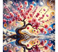 Umfarvt 5D Peach Tree Diamond Painting Kits for Adults Kids,DIY Square Full Drill diamond art painting kits,Canvas Embroidery Diamond Art Craft for Home Wall Decor 100x100cm