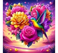 Umfarvt 5D Purple Rose Landscape Diamond Painting Kits for Adults Kids,DIY Square Full Drill diamond art painting kits,Canvas Embroidery Diamond Art Craft for Home Wall Decor 70x70cm