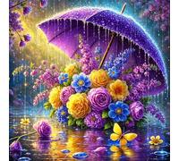 Umfarvt 5D Ramo de paraguas Diamond Painting Kit Completo,diamond painting Art kit para Adultos,DIY Square Cristal Pintura de Diamante Bordado Punto de Cruz Manualidades para Decor Hogar 30x30cm