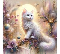 Umfarvt 5D Retro Cat Diamond Painting Kits for Adults Kids,DIY Square Full Drill diamond art painting kits,Canvas Embroidery Diamond Art Craft for Home Wall Decor 60x60cm