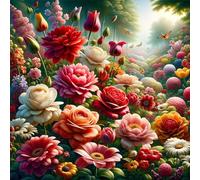 Umfarvt 5D Rose Daisy Diamond Painting Kits for Adults Kids,DIY Square Full Drill diamond art painting kits,Canvas Embroidery Diamond Art Craft for Home Wall Decor 30x30cm