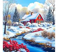 Umfarvt 5D Snow Winter Trees Diamond Painting Kits for Adults Kids,DIY Square Full Drill diamond art painting kits,Canvas Embroidery Diamond Art Craft for Home Wall Decor 50x50cm
