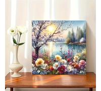 Umfarvt 5D Spring Flowers Diamond Painting Kits for Adults Kids,DIY Square Full Drill diamond art painting kits,Canvas Embroidery Diamond Art Craft for Home Wall Decor 80x80cm