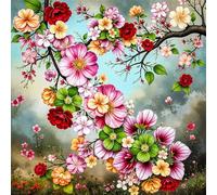 Umfarvt 5D Spring Flowers Diamond Painting Kits for Adults Kids,DIY Square Full Drill diamond art painting kits,Canvas Embroidery Diamond Art Craft for Home Wall Decor 60x60cm