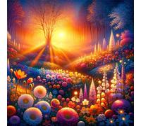 Umfarvt 5D Sunshine Garden Diamond Painting Kits for Adults Kids,DIY Square Full Drill diamond art painting kits,Canvas Embroidery Diamond Art Craft for Home Wall Decor 90x90cm