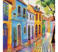 Umfarvt 5D Urban Architecture Diamond Painting Kits for Adults Kids,DIY Square Full Drill diamond art painting kits,Canvas Embroidery Diamond Art Craft for Home Wall Decor 90x90cm