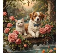 Umfarvt 5D Vintage Garden Animals Diamond Painting Kits for Adults Kids,DIY Square Full Drill diamond art painting kits,Canvas Embroidery Diamond Art Craft for Home Wall Decor 70x70cm