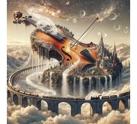 Umfarvt 5D Violin Castle Diamond Painting Kits for Adults Kids,DIY Round Full Drill diamond art painting kits,Canvas Embroidery Diamond Art Craft for Home Wall Decor 40x40cm