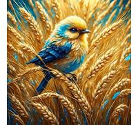 Umfarvt 5D Wheat Birds Diamond Painting Kits for Adults Kids,DIY Square Full Drill diamond art painting kits,Canvas Embroidery Diamond Art Craft for Home Wall Decor 60x60cm
