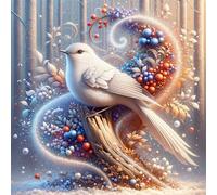 Umfarvt 5D White Birds Diamond Painting Kits for Adults Kids,DIY Square Full Drill diamond art painting kits,Canvas Embroidery Diamond Art Craft for Home Wall Decor 40x40cm