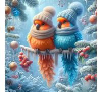 Umfarvt 5D Winter Tree Birds Diamond Painting Kits for Adults Kids,DIY Round Full Drill diamond art painting kits,Canvas Embroidery Diamond Art Craft for Home Wall Decor 40x40cm