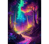 Umfarvt Aurora Woods Diamond Painting Kits for Adults Beginners 70x90cm 5D Round Gem Crafts,diamond art painting Kit DIY Crystal Cross Stitch Gifts Home Wall Decoration