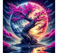 Umfarvt Diamond Painting Kits,5D Árbol antiguo diamond paintings Manualidades para Adultos,DIY Square Cristal Rhinestones Bordado Punto de Cruz Diamante painting kits para Decor de Pared 60x60cm