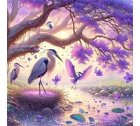 Umfarvt Diamond Painting Kits,5D Árbol del río diamond paintings Manualidades para Adultos,DIY Round Cristal Rhinestones Bordado Punto de Cruz Diamante Painting Kits para Decor de Pared 30x30cm