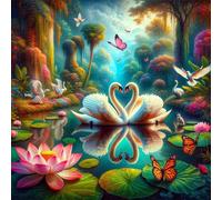 Umfarvt Diamond Painting Kits,5D Cisne de la jungla diamond paintings Manualidades para Adultos,DIY Round Cristal Rhinestones Bordado Punto de Cruz Diamante Painting Kits para Decor de Pared 30x30cm