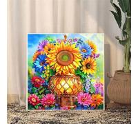 Umfarvt Diamond Painting Kits,5D Flor Girasol diamond paintings Manualidades para Adultos,DIY Square Cristal Rhinestones Bordado Punto de Cruz Diamante painting kits para Decor de Pared 50x50cm