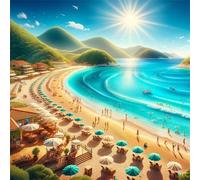 Umfarvt Diamond Painting Kits,5D Islas Beach diamond paintings Manualidades para Adultos,DIY Round Cristal Rhinestones Bordado Punto de Cruz Diamante Painting Kits para Decor de Pared 30x30cm
