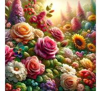Umfarvt Diamond Painting Kits,5D Jardín de Flores diamond paintings Manualidades para Adultos,DIY Square Cristal Rhinestones Bordado Punto de Cruz Diamante Painting Kits para Decor de Pared 70x70cm