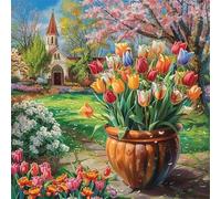 Umfarvt Diamond Painting Kits,5D Jardín Vintage diamond paintings Manualidades para Adultos,DIY Square Cristal Rhinestones Bordado Punto de Cruz Diamante Painting Kits para Decor de Pared 40x40cm