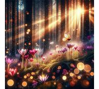 Umfarvt Diamond Painting Kits,5D La jungla del sol diamond paintings Manualidades para Adultos,DIY Round Cristal Rhinestones Bordado Punto de Cruz Diamante Painting Kits para Decor de Pared 50x50cm