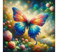 Umfarvt Diamond Painting Kits,5D Mariposa Hermosa diamond paintings Manualidades para Adultos,DIY Round Cristal Rhinestones Bordado Punto de Cruz Diamante Painting Kits para Decor de Pared 60x60cm