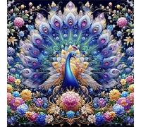 Umfarvt Diamond Painting Kits,5D Pavo real morado diamond paintings Manualidades para Adultos,DIY Round Cristal Rhinestones Bordado Punto de Cruz Diamante painting kits para Decor de Pared 60x60cm