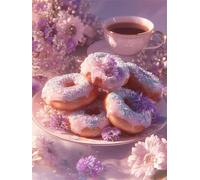 Umfarvt Doughnuts Coffee Diamond Painting Kits for Adults Beginners 100x130cm 5D Square Gem Crafts,diamond art painting Kit DIY Crystal Cross Stitch Gifts Home Wall Decoration