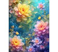 Umfarvt Fantasy Flower Diamond Painting Kits for Adults Beginners 80x100cm 5D Square Gem Crafts,diamond art painting Kit DIY Crystal Cross Stitch Gifts Home Wall Decoration