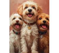Umfarvt Perro sonriente Diamond Painting para Adultos Principiantes 70x90cm,DIY Square 5D Cristal Kits de Pintura De Diamantes,diamond painting kit adultos Rhinestone Punto de Cruz Manualidades