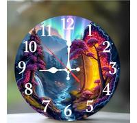 Umfarvt Reloj de Pared Bosque Aurora, 35cm Reloj de Pared Silencioso con Movimiento de Cuarzo, Números Arábigos, Fácil de Leer, Relojes Decorativo Redonda para Cocina Dormitorio Sala de Estar