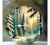 Umfarvt Reloj de Pared Bosque de Nieves, 35cm Reloj de Pared Silencioso con Movimiento de Cuarzo, Números Arábigos, Fácil de Leer, Relojes Decorativo Redonda para Cocina Dormitorio Sala de Estar