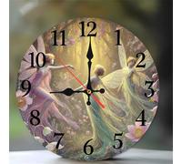 Umfarvt Reloj de Pared Hada del Bosque, 30cm Reloj de Pared Silencioso con Movimiento de Cuarzo, Números Arábigos, Fácil de Leer, Relojes Decorativo Redonda para Cocina Dormitorio Sala de Estar