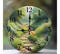 Umfarvt Reloj de Pared Plantas de Primavera, 40cm Reloj de Pared Silencioso con Movimiento de Cuarzo, Números Arábigos, Fácil de Leer, Relojes Decorativo Redonda para Cocina Dormitorio Sala de Estar