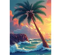 Umfarvt Tree Reef Sea Diamond Painting Kits for Adults Beginners 30x40cm 5D Round Gem Crafts,diamond art painting Kit DIY Crystal Cross Stitch Gifts Home Wall Decoration