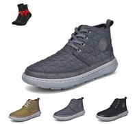 Umhaven Shoes, Lightweight Comfortable Walking Driving Casual Shoe, Lace Up Round Toe Chukka Boots(Grey,47 EU)